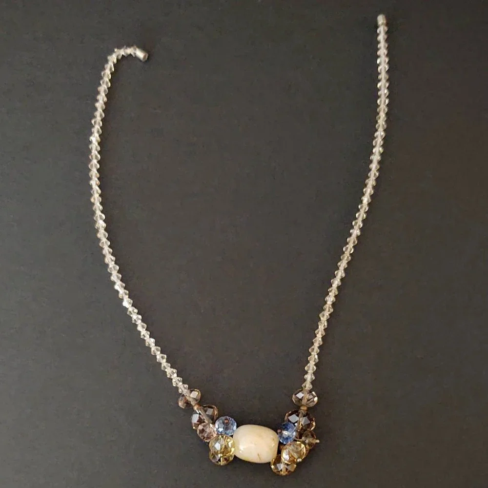 Crystal and stone necklace